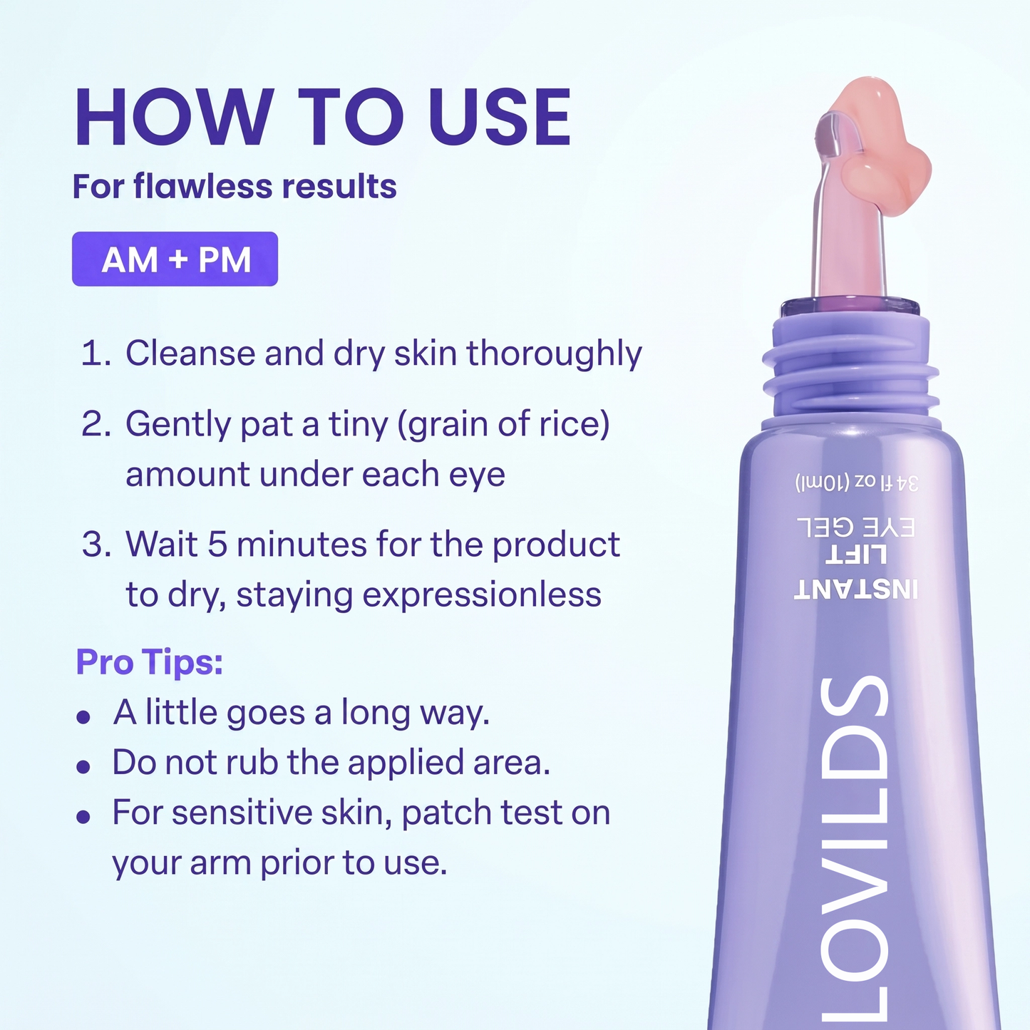 ✨ LOVILDS Instant Lift Eye Gel – Smooth Wrinkles & Reduce the Look of Under-Eye Bags 👁️💜